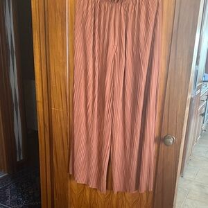 Astr Wide Leg Pleated Pants in Rust
